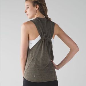 Lululemon Heathered Fatigue Green In A Cinch Tank